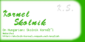 kornel skolnik business card